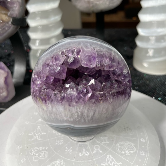 Other - Druzy Amethyst Sphere w/ Blue Agate Banding- DAS1